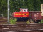 Die Kleine Lok der NE versteckt sich in Rangierbahnhof Dsseldorf-Hamm. 02.08.06